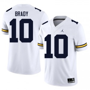 U-M Wolverines Tom Brady #10 White Men's Football Jersey | NCAA Authentic Merch 54736093