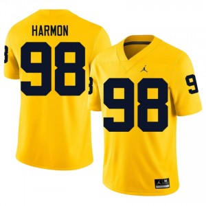 #98 Tom Harmon U-M Wolverines Men's Jersey | Maize NCAA Football Premium Stitching Team Gear 25101978