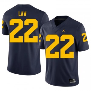 Ty Law #22 Navy Men's University Jersey | Michigan Football Officially Licensed Fanwear 56709077