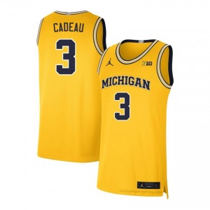 Elliot Cadeau #3 Maize Men's NCAA Jersey | Wolverines Basketball Officially Licensed Fanwear 57825705