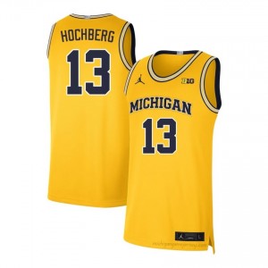 Harrison Hochberg #13 Maize Men's College Jersey | Wolverines Basketball Officially Licensed Fanwear 28007575