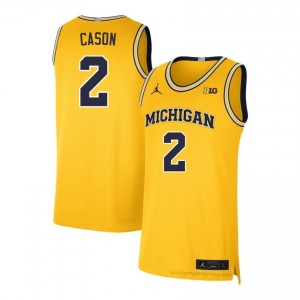 L.J. Cason #2 Maize Men's College Jersey | Wolverines Basketball Officially Licensed Fanwear 91341129