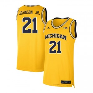 Morez Johnson Jr. #21 Maize Men's University Jersey | Wolverines Basketball Officially Licensed Fanwear 97260715