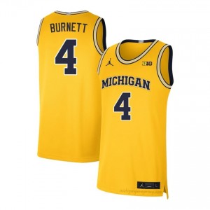 Nimari Burnett #4 Maize Men's Player Jersey | Wolverines Basketball Officially Licensed Fanwear 85398628