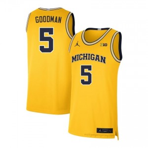 Oscar Goodman #5 Maize Men's Player Jersey | Wolverines Basketball Officially Licensed Fanwear 94112290