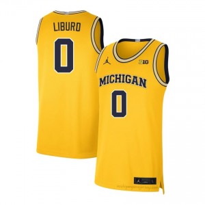 Ricky Liburd #0 Maize Men's NCAA Jersey | Wolverines Basketball Officially Licensed Fanwear 87337866
