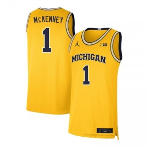 Trey McKenney #1 Maize Men's High School Jersey | Wolverines Basketball Officially Licensed Fanwear 70012590