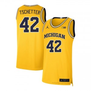 Will Tschetter #42 Maize Men's Player Jersey | Wolverines Basketball Officially Licensed Fanwear 33237703