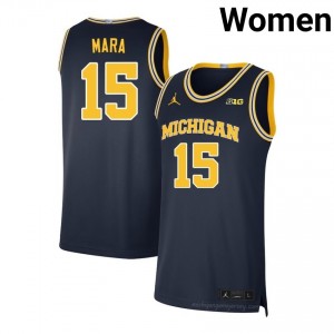 #15 Aday Mara Michigan Wolverines Women's Jersey | Navy NCAA Basketball Premium Stitching Team Gear 51887902