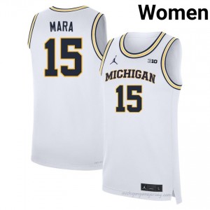 Michigan Aday Mara #15 White Women's Basketball Jersey | NCAA Authentic Merch 77652257