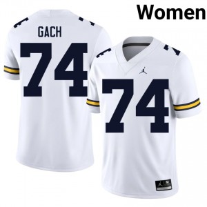 Michigan Avery Gach #74 White Women's Football Jersey | NCAA Authentic Merch 55973206