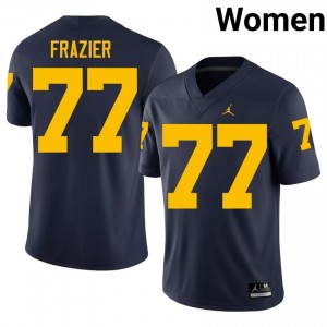 Blake Frazier #77 Navy Women's University Jersey | Michigan Football Officially Licensed Fanwear 61784968