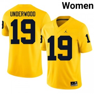 #19 Bryce Underwood Wolverines Women's Jersey | Maize College Football Premium Stitching Team Gear 18655242