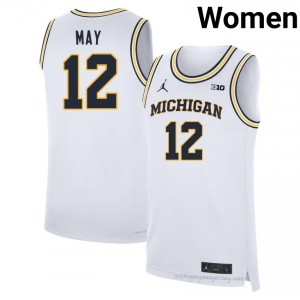 Michigan Charlie May #12 White Women's Basketball Jersey | NCAA Authentic Merch 86539210