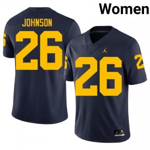 Donovan Johnson #26 Navy Women's High School Jersey | Michigan Wolverines Football Officially Licensed Fanwear 14761887