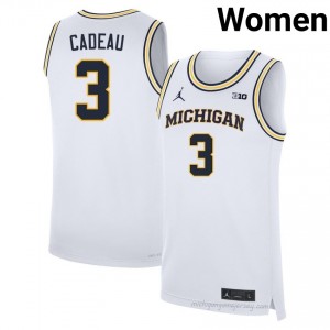 Michigan Elliot Cadeau #3 White Women's Basketball Jersey | NCAA Authentic Merch 36416902
