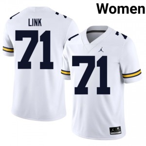 Wolverines Evan Link #71 White Women's Football Jersey | NCAA Authentic Merch 84007067