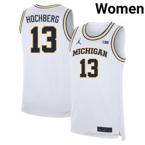 Michigan Harrison Hochberg #13 White Women's Basketball Jersey | NCAA Authentic Merch 81006018