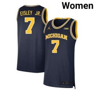 #7 Howard Eisley Jr. Michigan Wolverines Women's Jersey | Navy College Basketball Premium Stitching Team Gear 44829377