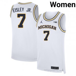 Michigan Howard Eisley Jr. #7 White Women's Basketball Jersey | NCAA Authentic Merch 50091208