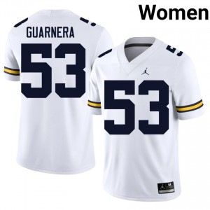 Michigan Jake Guarnera #53 White Women's Football Jersey | NCAA Authentic Merch 93731010