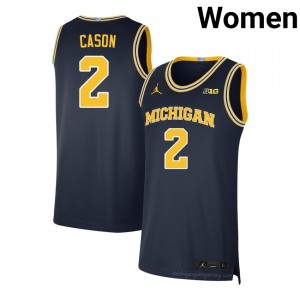 #2 L.J. Cason Michigan Wolverines Women's Jersey | Navy NCAA Basketball Premium Stitching Team Gear 48941525