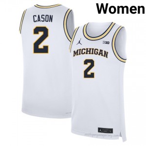 Michigan L.J. Cason #2 White Women's Basketball Jersey | NCAA Authentic Merch 62026765