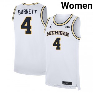 Michigan Nimari Burnett #4 White Women's Basketball Jersey | NCAA Authentic Merch 60875015