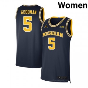 #5 Oscar Goodman Michigan Wolverines Women's Jersey | Navy High School Basketball Premium Stitching Team Gear 95455207