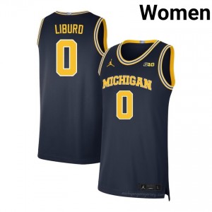 #0 Ricky Liburd Michigan Wolverines Women's Jersey | Navy Player Basketball Premium Stitching Team Gear 47682774
