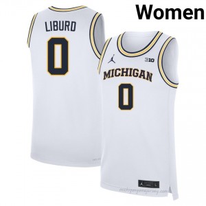 Michigan Ricky Liburd #0 White Women's Basketball Jersey | NCAA Authentic Merch 97635256