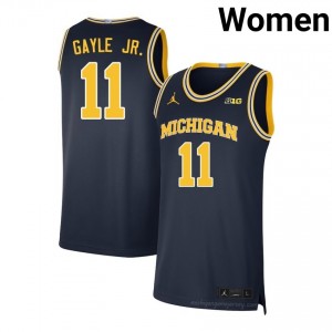 #11 Roddy Gayle Jr. Michigan Wolverines Women's Jersey | Navy University Basketball Premium Stitching Team Gear 30589135