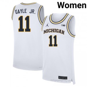 Michigan Roddy Gayle Jr. #11 White Women's Basketball Jersey | NCAA Authentic Merch 52825420