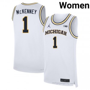 Michigan Trey McKenney #1 White Women's Basketball Jersey | NCAA Authentic Merch 39436149