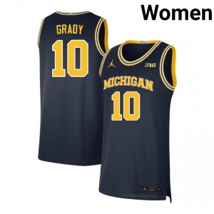 #10 Winters Grady Michigan Wolverines Women's Jersey | Navy Player Basketball Premium Stitching Team Gear 11880301