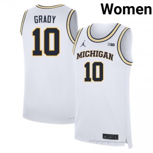 Michigan Winters Grady #10 White Women's Basketball Jersey | NCAA Authentic Merch 45567765