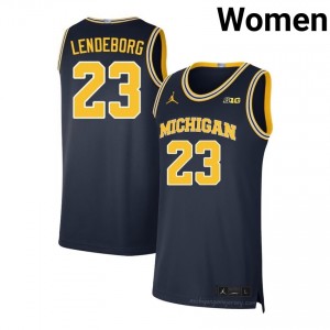 #23 Yaxel Lendeborg Michigan Wolverines Women's Jersey | Navy High School Basketball Premium Stitching Team Gear 83069107