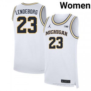 Michigan Yaxel Lendeborg #23 White Women's Basketball Jersey | NCAA Authentic Merch 75755786