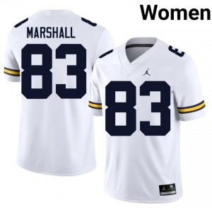 U-M Wolverines Zack Marshall #83 White Women's Football Jersey | NCAA Authentic Merch 49578517