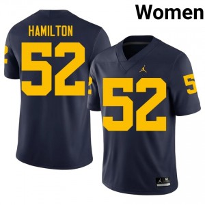 Ace Hamilton #52 Navy Women's Player Jersey | UMich  Wolverines Football Officially Licensed Fanwear 68979233
