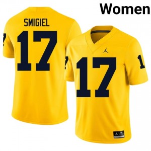 #17 Brady Smigiel Michigan Women's Jersey | Maize University Football Premium Stitching Team Gear 44803826