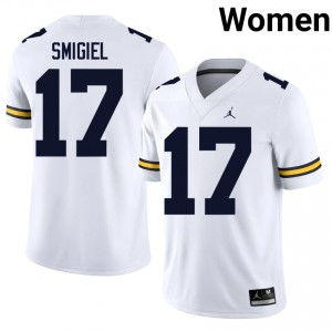 Wolverines Brady Smigiel #17 White Women's Football Jersey | NCAA Authentic Merch 31085390