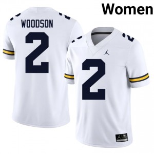 Wolverines Charles Woodson #2 White Women's Football Jersey | NCAA Authentic Merch 38324596