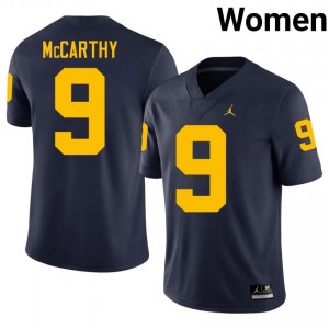 J.J. McCarthy #9 Navy Women's NCAA Jersey | U-M Wolverines Football Officially Licensed Fanwear 59151191