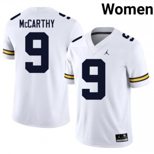 Wolverines J.J. McCarthy #9 White Women's Football Jersey | NCAA Authentic Merch 94747816