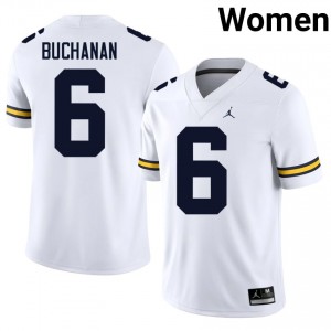 Michigan JJ Buchanan #6 White Women's Football Jersey | NCAA Authentic Merch 42504537