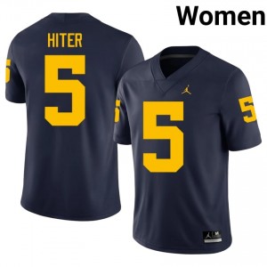 Savion Hiter #5 Navy Women's College Jersey | Wolverines Football Officially Licensed Fanwear 96144252