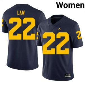 Ty Law #22 Navy Women's Player Jersey | UMich  Wolverines Football Officially Licensed Fanwear 31237663