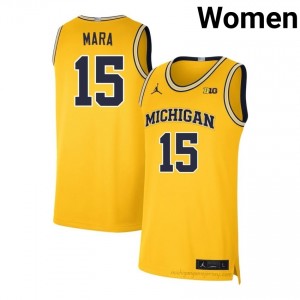 Aday Mara #15 Maize Women's High School Jersey | Wolverines Basketball Officially Licensed Fanwear 76482503
