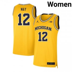 Charlie May #12 Maize Women's Player Jersey | Wolverines Basketball Officially Licensed Fanwear 71654062